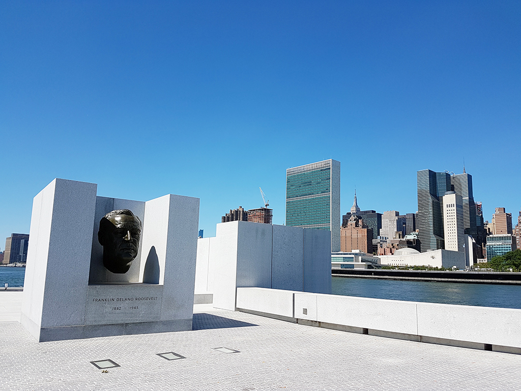 Monumento a Franklyn Delano Roosevelt en el Four Freedoms Park en Roosevelt Island - Foto de Andrea Hoare Madrid