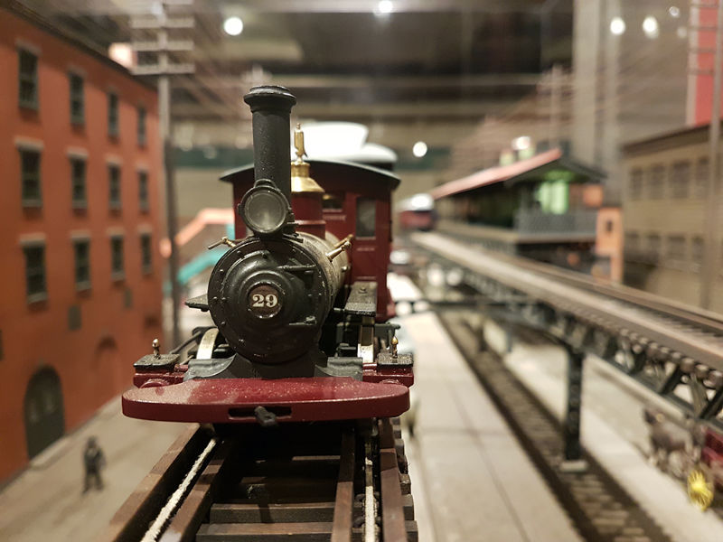 Maqueta de un antiguo tren elevado en Manhattan - Museo del Tránsito en Brooklyn - Foto de Andrea Hoare Madrid